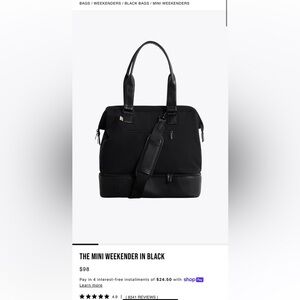 BEIS Black Mini Weekender Bag